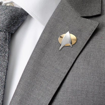 Two Tone Delta Shield Lapel Pin