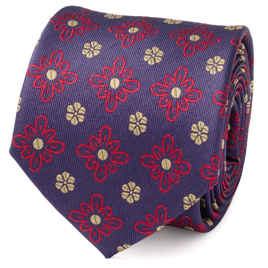 Deep Purple Floral Men's Tie