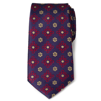 Deep Purple Floral Men's Tie