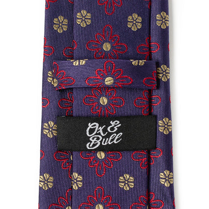 Deep Purple Floral Men's Tie