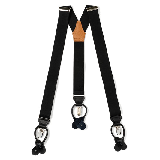 Black Clip/Button Suspenders