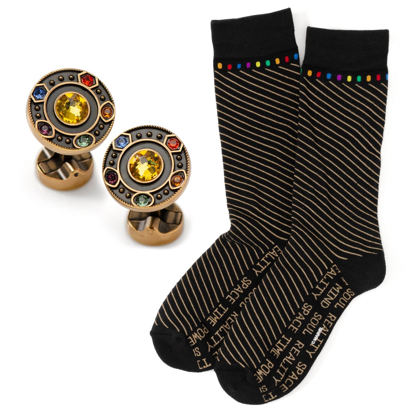 Infinity Stones Cufflinks and Sock Gift Set