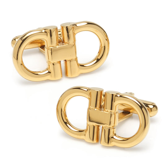 Horse Bit Gold Stainless Steel Cufflinks