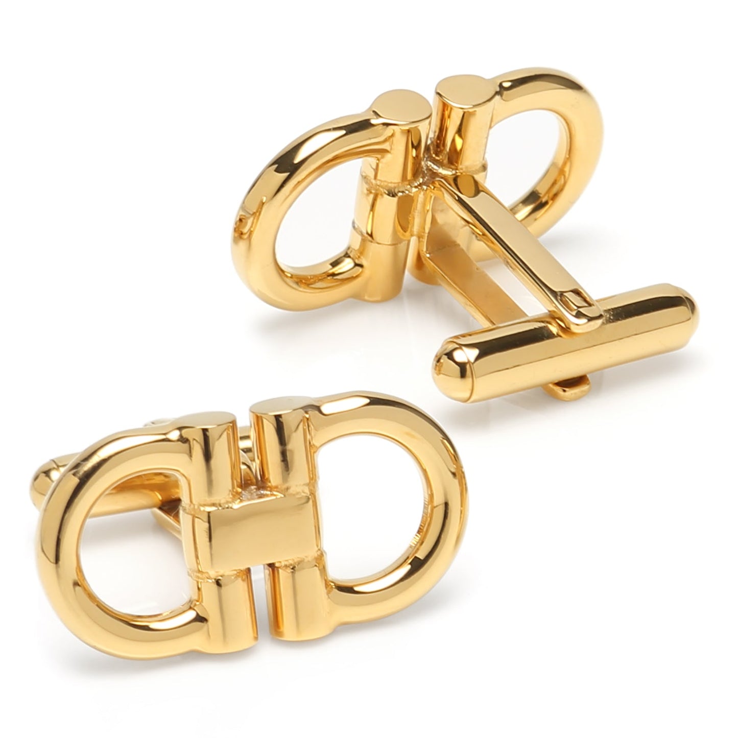 Horse Bit Gold Stainless Steel Cufflinks